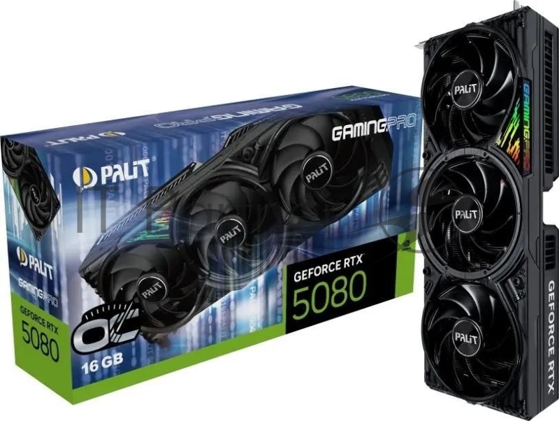 Видеокарта Palit GAMINGPRO OC NVIDIA GeForce RTX 5080 16Gb 256bit GDDR7 2295/30000 HDMIx1 DPx3 HDCP Ret PCI-E PA-RTX5080