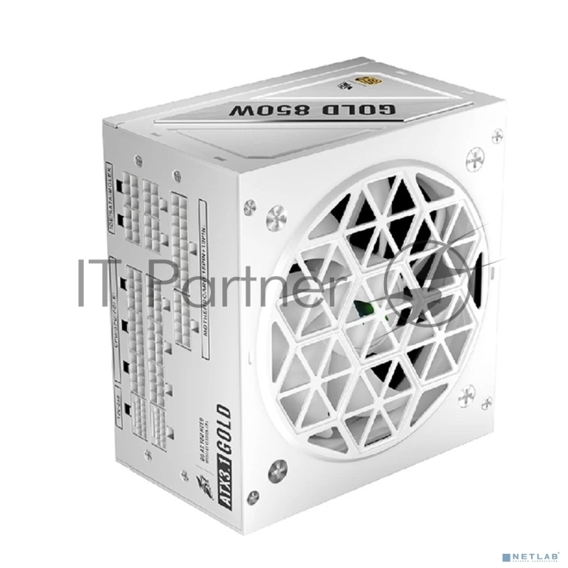 Блок питания 1STPLAYER NGDP Gold 850W White/ ATX 3.0, APFC, 80 PLUS Gold, LLC+DC-DC, 120mm fan, full modular / HA-850BA4-WH