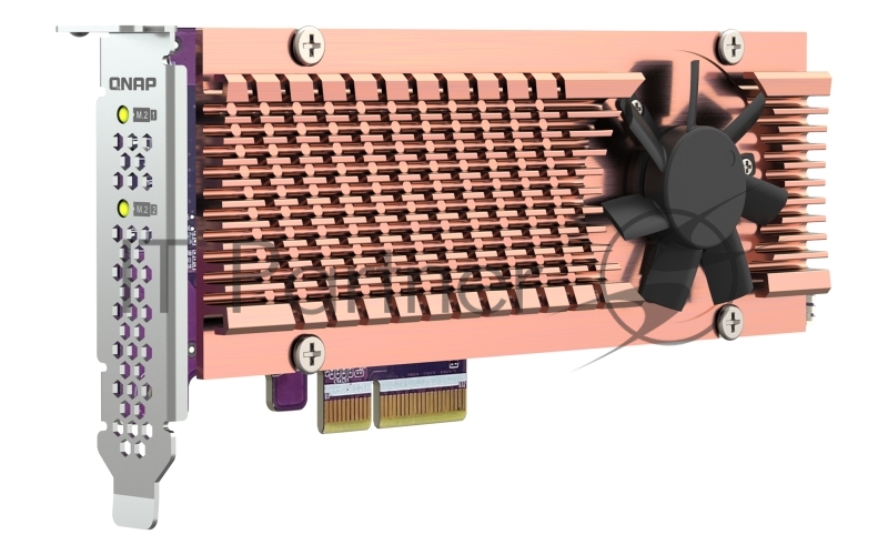Плата расширения QNAP QM2-2P-344A 2 x M.2 22110 or 2280 PCIe (Gen3 x4) NVMe SSD slots, Low-profile flat and Full-height brackets included.