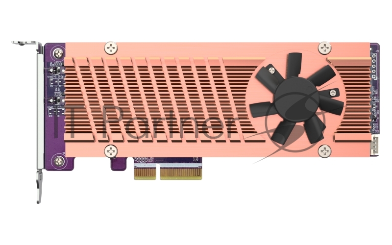 Плата расширения QNAP QM2-2P-344A 2 x M.2 22110 or 2280 PCIe (Gen3 x4) NVMe SSD slots, Low-profile flat and Full-height brackets included.