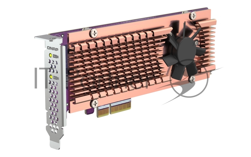 Плата расширения QNAP QM2-2P-344A 2 x M.2 22110 or 2280 PCIe (Gen3 x4) NVMe SSD slots, Low-profile flat and Full-height brackets included.