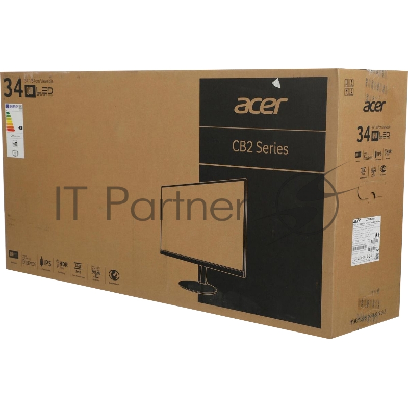 Монитор 34 Acer CB342CKsmiiphzx IPS 3440x1440, 75 Гц, 1 мс, 21:9, 250 кд/м2, 2xHDMI, 1xDP, USB, черный и серебристый