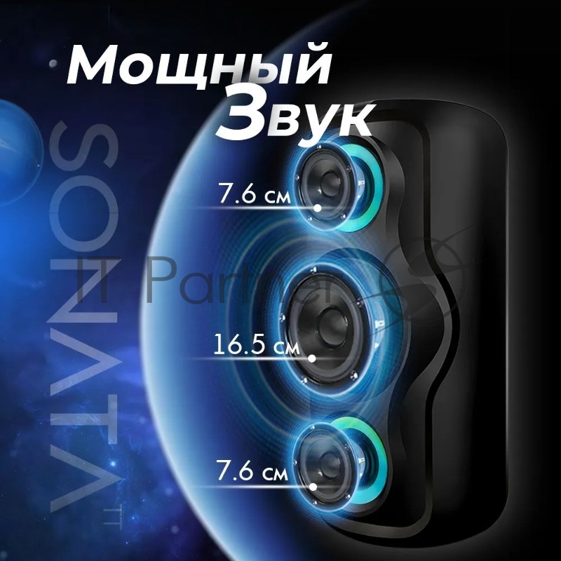 Акустическая система Ginzzu GM-233, Midi, BT/USB/TF/FM/MIC/ДУ