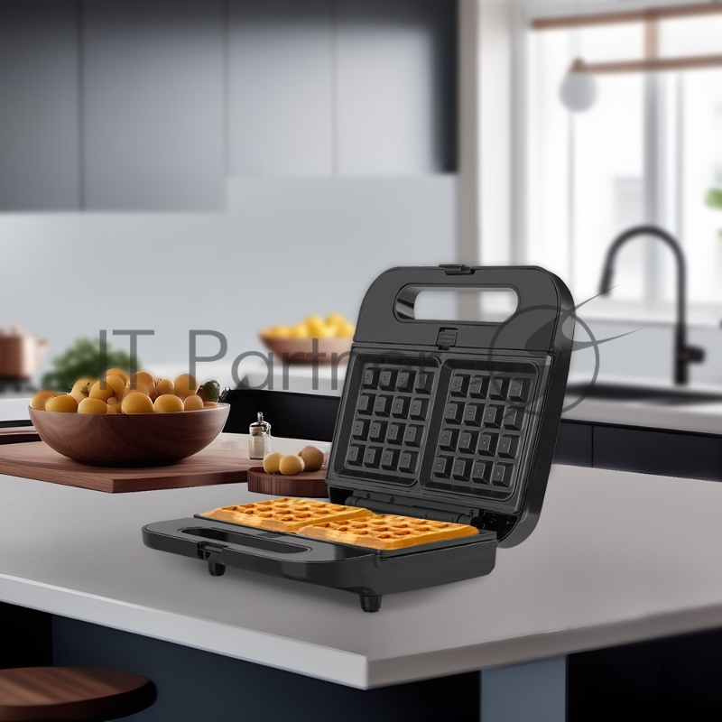 Вафельница электрическая Endever Skyline WM-23 2 в1 , черный, мощность 850 Вт, автом. терморегулятор, размеры 23,4*22,7 см, 4 шт/уп