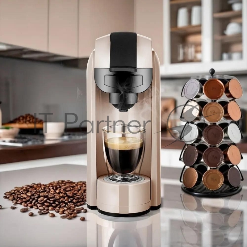 Кофемашина Kitfort КТ-7463 1850Вт бежевый/черный