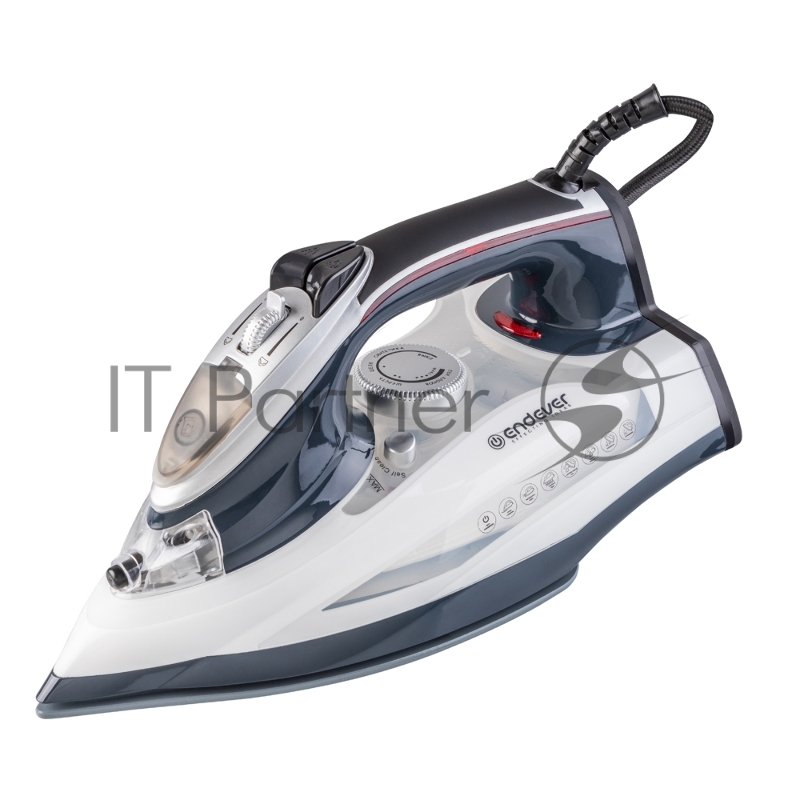 Утюг электрический Endever Delta-228 темно-синий/белый, 3000 Вт, подача пара 65 г/мин, паровой удар 180 г/мин, 10 шт/уп