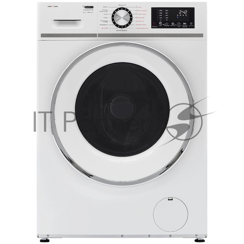 Стиральная машина KRONA ITTER OPTI WHITE 1200 8/4K WDM с сушкой, инверторный мотор, 5 лет гарантии