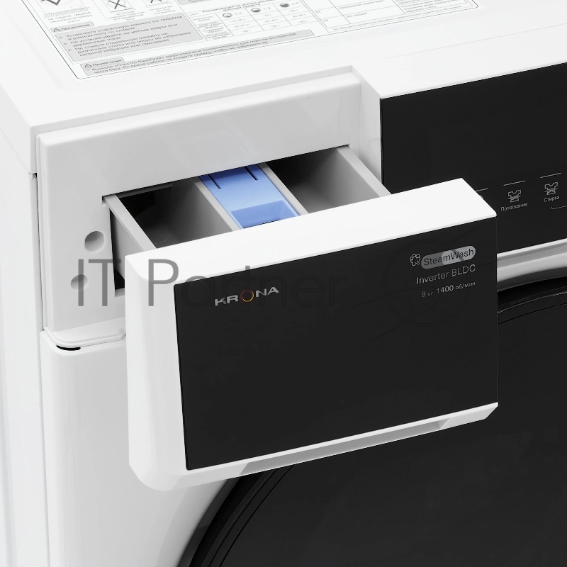 Стиральная машина KRONA RHENE MAX WHITE 1400 9K WM инверторный мотор, 5 лет гарантии