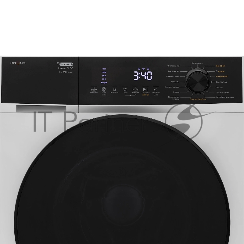 Стиральная машина KRONA RHENE MAX WHITE 1400 9K WM инверторный мотор, 5 лет гарантии