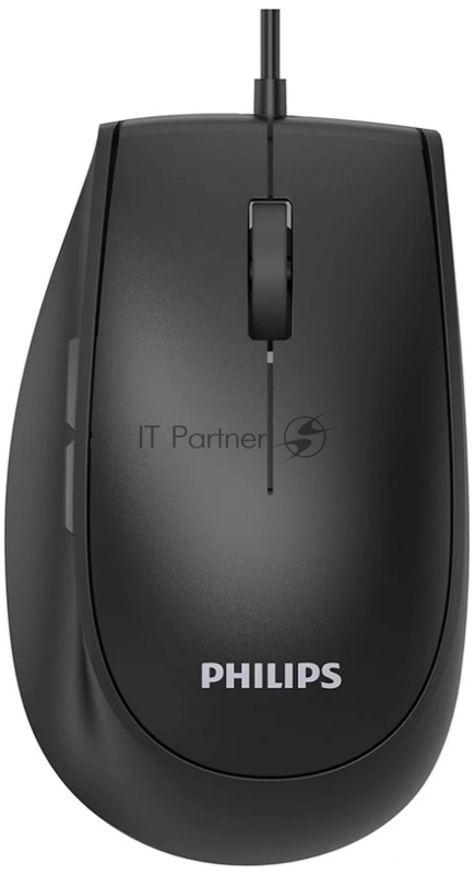 Проводная мышь Philips SPK7327, 5 кноп., USB 2.0, 1600dpi, бесшумная, чёрный