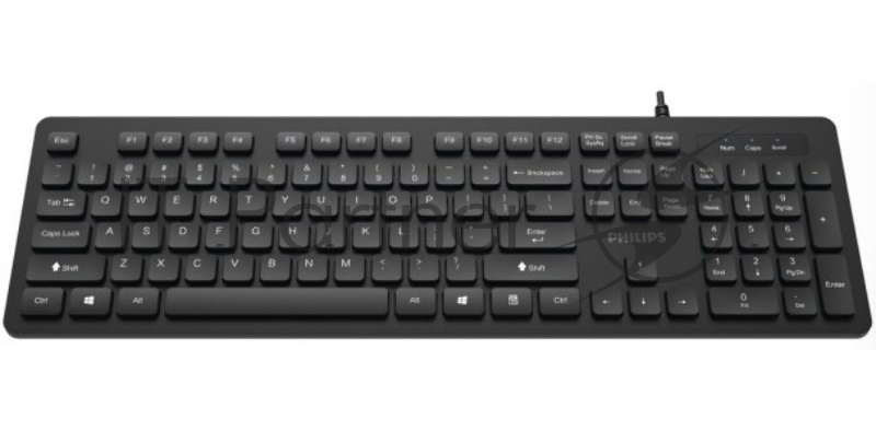 Проводная клавиатура Philips SPK6264, USB 2.0 104 клав, русская заводская раскладка, чёрный