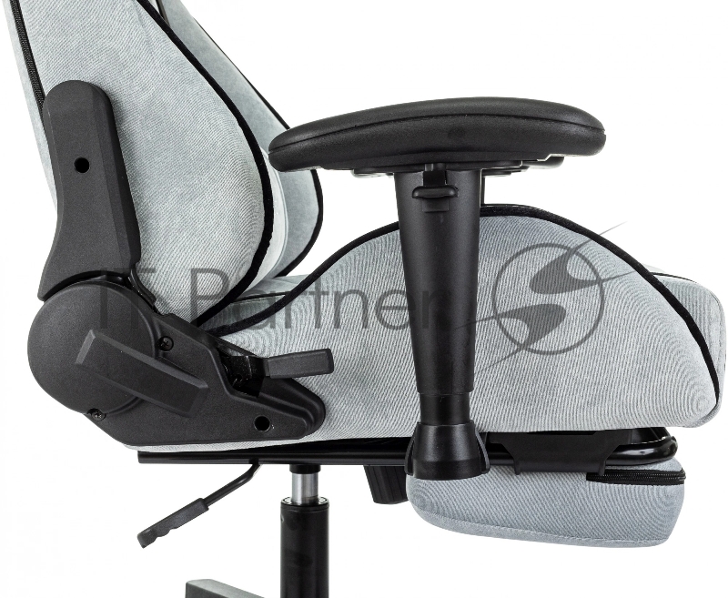 Кресло игровое Zombie Drift/F серо-голубой/черный крестов. пластик подст.для ног