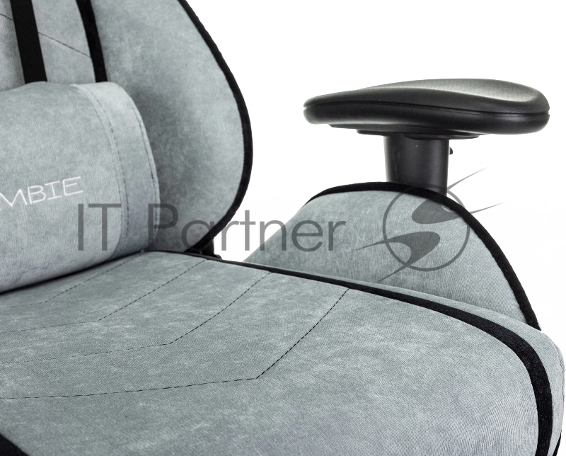 Кресло игровое Zombie Drift/F серо-голубой/черный крестов. пластик подст.для ног