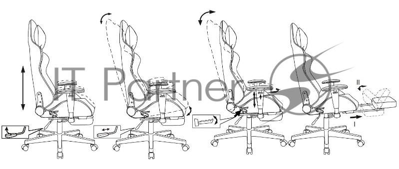 Кресло игровое Zombie Drift/F серо-голубой/черный крестов. пластик подст.для ног