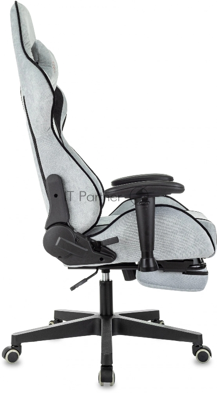 Кресло игровое Zombie Drift/F серо-голубой/черный крестов. пластик подст.для ног