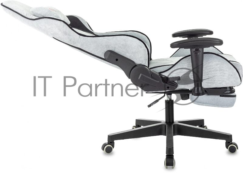 Кресло игровое Zombie Drift/F серо-голубой/черный крестов. пластик подст.для ног