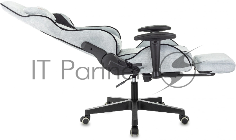 Кресло игровое Zombie Drift/F серо-голубой/черный крестов. пластик подст.для ног