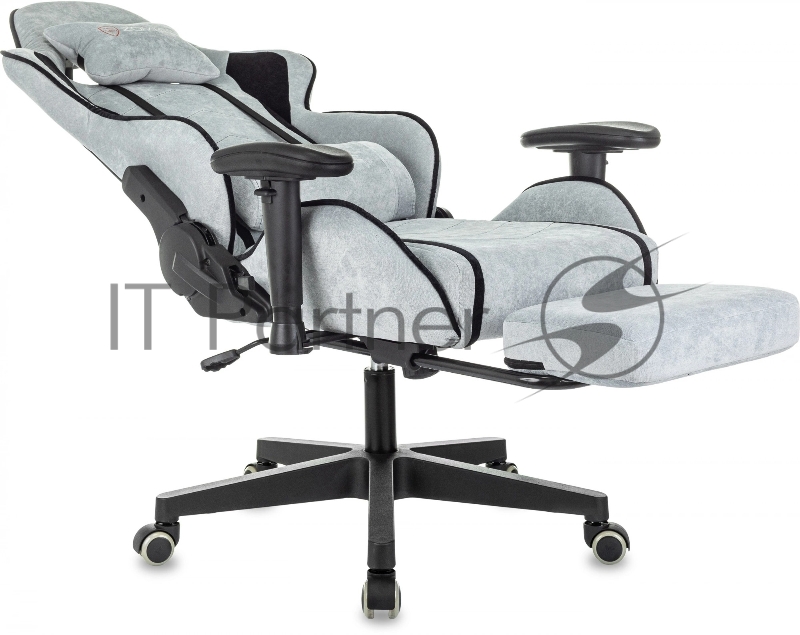 Кресло игровое Zombie Drift/F серо-голубой/черный крестов. пластик подст.для ног