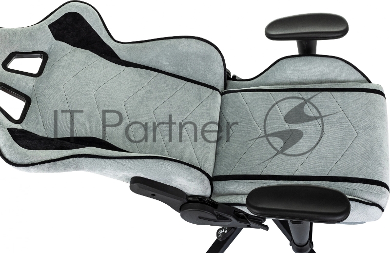 Кресло игровое Zombie Drift/F серо-голубой/черный крестов. пластик подст.для ног