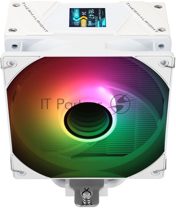 Устройство охлаждения(кулер) Thermalright Assassin Spirit 120 Vision ARGB Soc-AM5/AM4/1200/1700/1851 белый 4-pin 27dB Al+Cu LCD Ret (AS120-VISION-WH-ARGB)