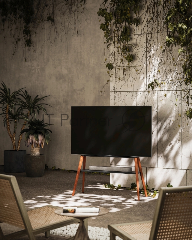 Подставка для телевизора Cactus CS-ST3647BKWN черный/орех 49-75 макс.40кг напольный