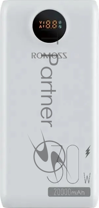 Мобильный аккумулятор Romoss SW20S Pro 20000mAh QC3.0 30W 5A 2xUSB-A/USB-C белый (1746355)