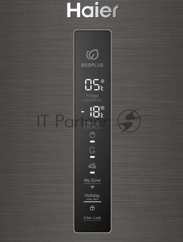 Холодильник Haier C4F740CBXGU1, черная нержавеющая сталь