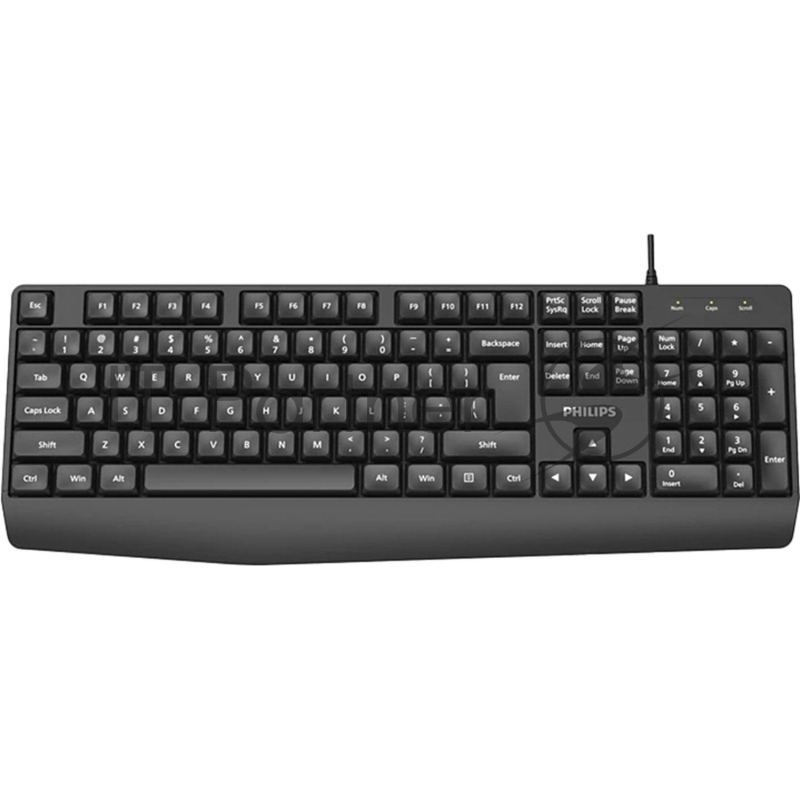 Проводная Клавиатура Philips SPK6237, USB 2.0 104 клав, высокие кн., русская заводская раскладка, чёрный