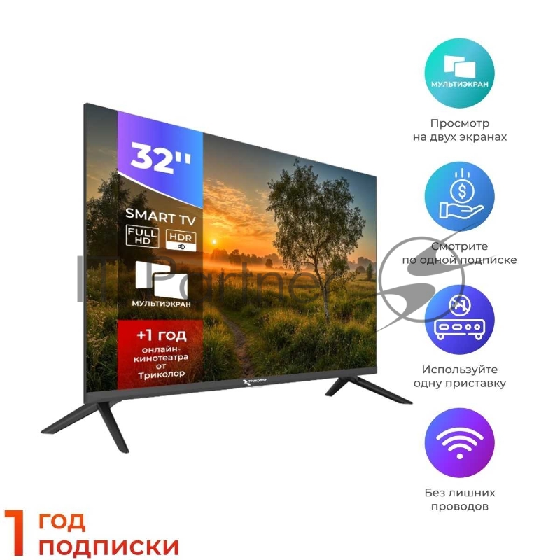 Телевизор Триколор 32 P32FH504 черный LED FHD 60Hz Android