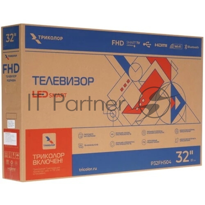 Телевизор Триколор 32 P32FH504 черный LED FHD 60Hz Android