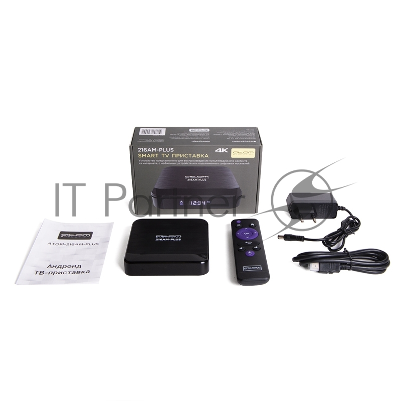 Приставка Смарт ТВ ATOM-216AM-PLUS (Android TV Box), Amlogic S905W2, 2/16Gb, АTOMevolution