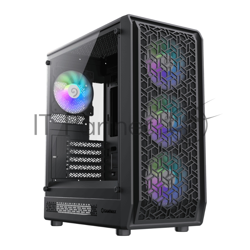 Корпус GameMax Forge MB без БП (Черный, ATX, USB3.0,Зак.стекло,4*120мм ARGB вент+конт., пыл.фильтр)
