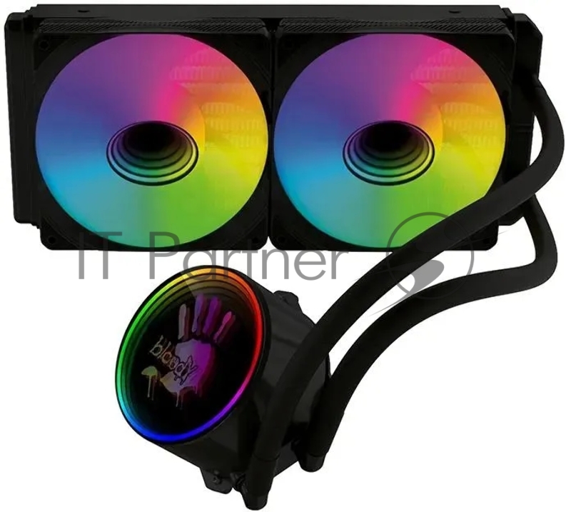 Система водяного охлаждения Bloody BD-LC240ARGB1 ARGB Soc-AM5/AM4/1200/1700/1851 черный 4-pin 22-35dB Al+Cu LCD 260W 1200gr Ret (BD-LC240ARGB1-BK)