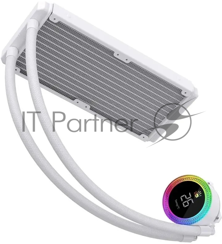 Система водяного охлаждения Bloody BD-LC240ARGB2 ARGB Soc-AM5/AM4/1200/1700/1851 белый 4-pin 22-35dB Al+Cu LCD 260W 1100gr Ret (BD-LC240ARGB2-WH)