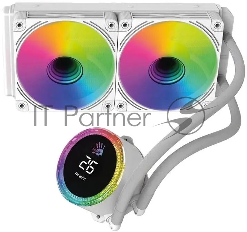 Система водяного охлаждения Bloody BD-LC240ARGB2 ARGB Soc-AM5/AM4/1200/1700/1851 белый 4-pin 22-35dB Al+Cu LCD 260W 1100gr Ret (BD-LC240ARGB2-WH)