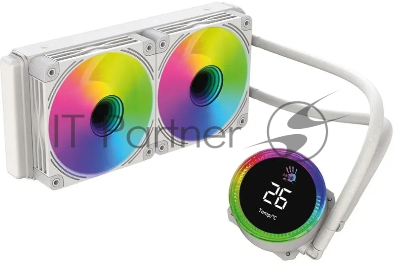 Система водяного охлаждения Bloody BD-LC240ARGB2 ARGB Soc-AM5/AM4/1200/1700/1851 белый 4-pin 22-35dB Al+Cu LCD 260W 1100gr Ret (BD-LC240ARGB2-WH)