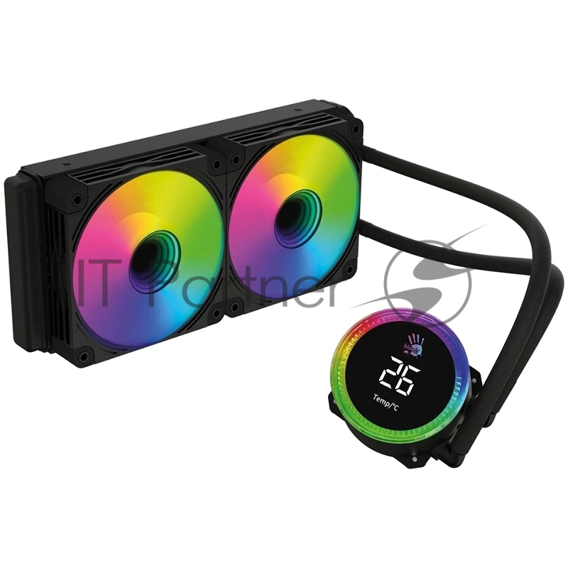 Система водяного охлаждения Bloody BD-LC240ARGB2 ARGB Soc-AM5/AM4/1200/1700/1851 черный 4-pin 22-35dB Al+Cu LCD 260W 1100gr Ret (BD-LC240ARGB2-BK)