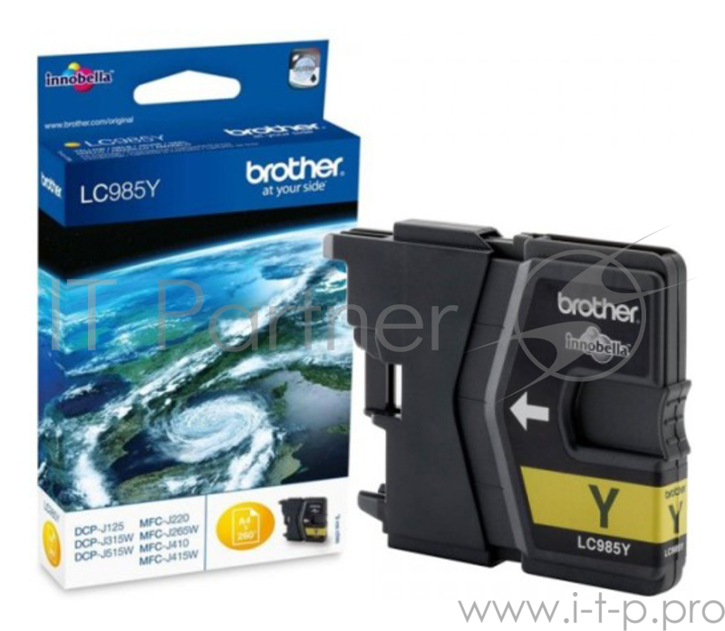 Картридж струйный Brother LC985Y желтый для Brother DCP-J315W/J515W/J265W (260стр.)