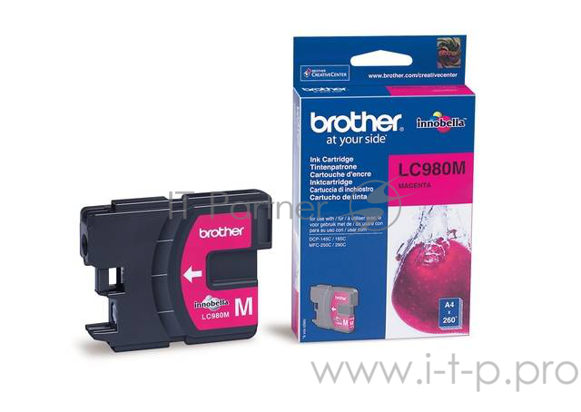 Картридж струйный Brother LC980M пурпурный для Brother DCP-145C/165C/MFC-250C (260стр.)