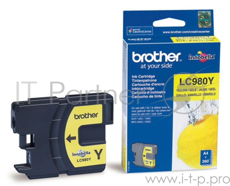 Картридж струйный Brother LC980Y желтый для Brother DCP-145C/165C/MFC-250C (260стр.)