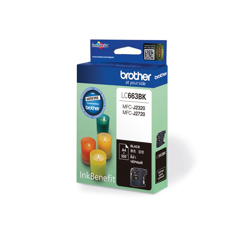 Картридж струйный Brother LC663BK черный для Brother MFC-J2320/J2720 (600стр.)