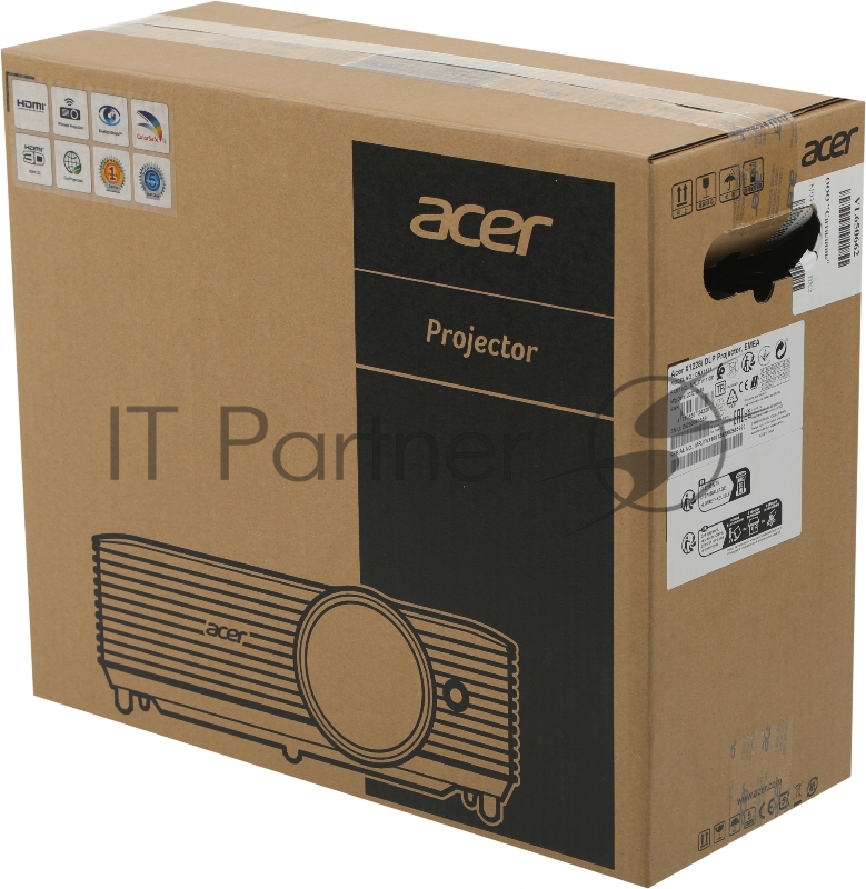 Проектор Acer X1228i, DLP 3D, XGA, 4500Lm, 20000/1, HDMI, Wifi, 2.7kg, Euro Power EMEA