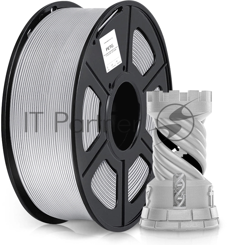 Пластик для принтера 3D Cactus CS-3D-PETG-1KG-SILVER PETG d1.75мм 1кг L316м 1цв.