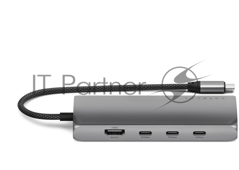 USB-хаб Satechi USB-C Multiport Adapter 8K With Ethernet V3 (5xUSB Type-C, HDMI, RJ-45, SD), Серый космос Док-станция ST-P8KEM