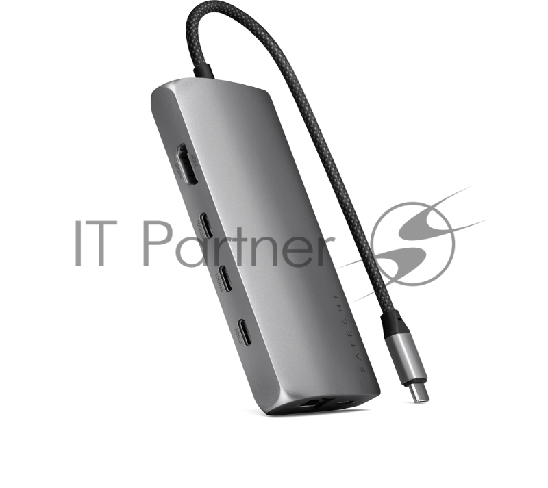 USB-хаб Satechi USB-C Multiport Adapter 8K With Ethernet V3 (5xUSB Type-C, HDMI, RJ-45, SD), Серый космос Док-станция ST-P8KEM