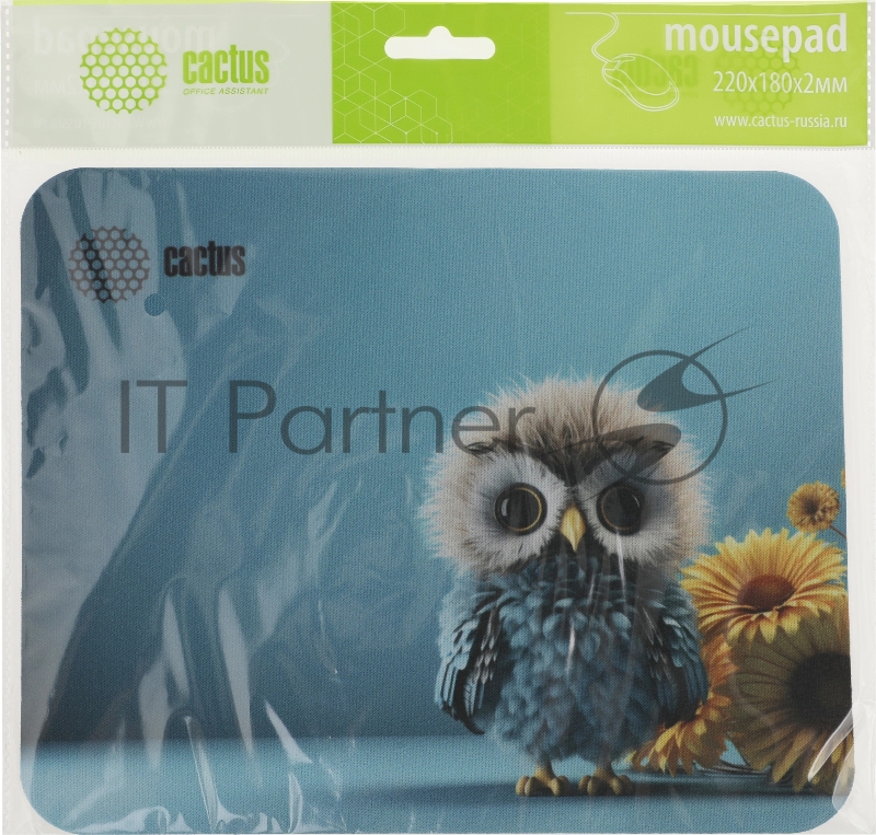 Коврик для мыши Cactus Owl blue 220x180x2мм (CS-MPC-P07XS)