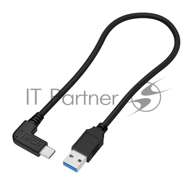 Кабель GCR интерфейсный USB 3.0 (USB 3.2 Gen 1) Type C 3.0m, АМ / CM угловой, 5 Гбит/с, черный, GCR-54770