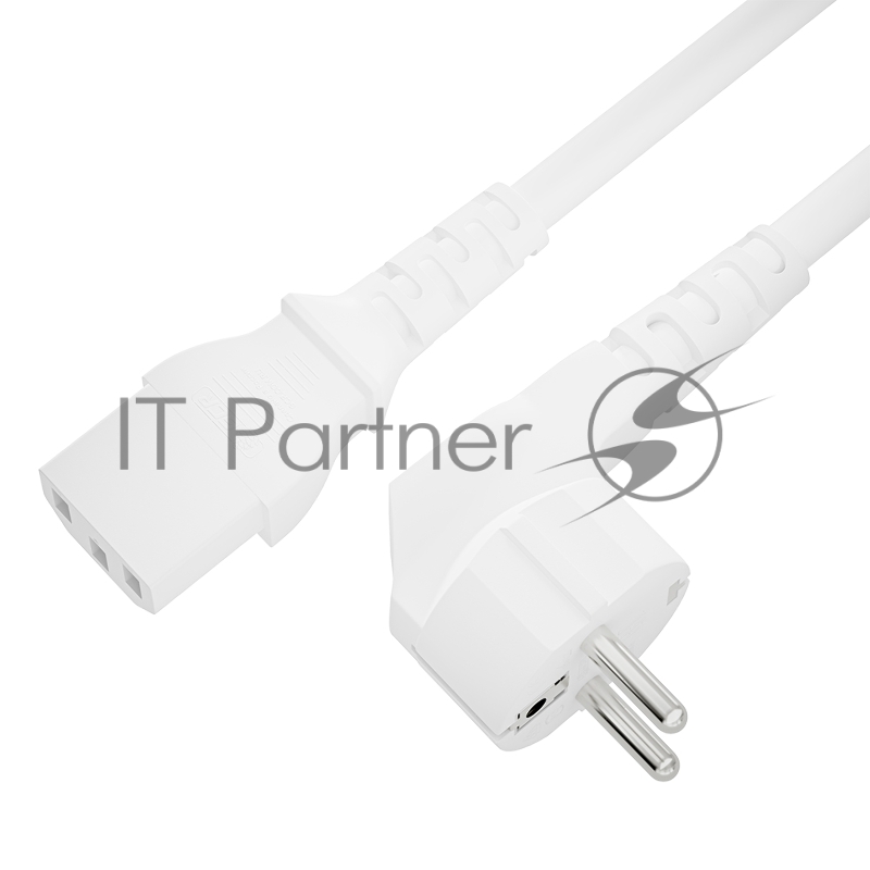 Кабель питания 4PH PROF белый 5.0m, евровилка угловая Schuko - С13, 3*1,0mm, медь, 4PH-R90362