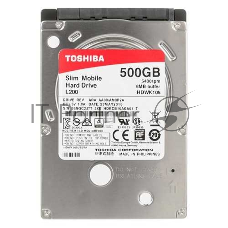 Жесткий диск 500ГБ 2.5 Toshiba L200 HDWK105UZSVA, 5400об./мин., 8МБ (SATA III)