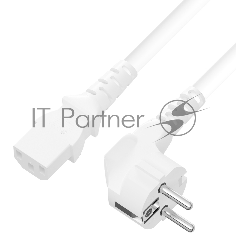 Кабель питания 4PH белый 3.0m, евровилка угловая Schuko - С13, 3*1,0mm, 4PH-R90438